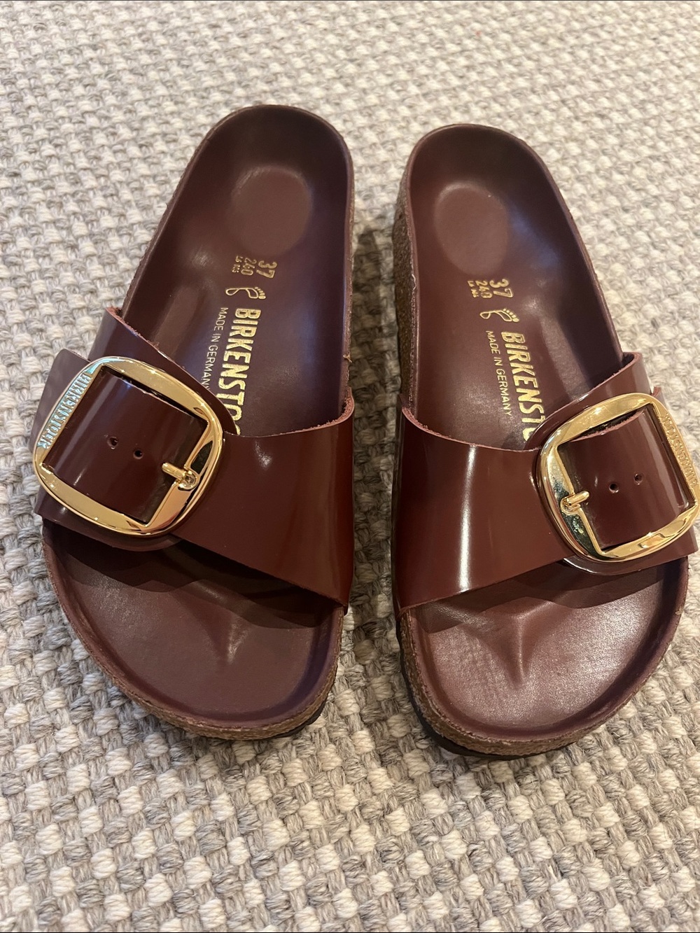 Birkenstock Madrid Big Buckle Cognac Leather Sandals 6.5/37
